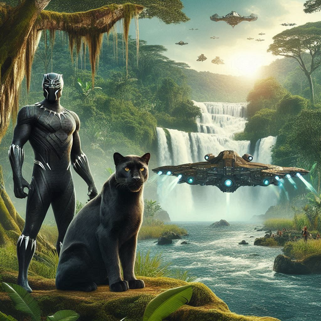 BLACK PANTHER IN THE WAKANDA AMAZON