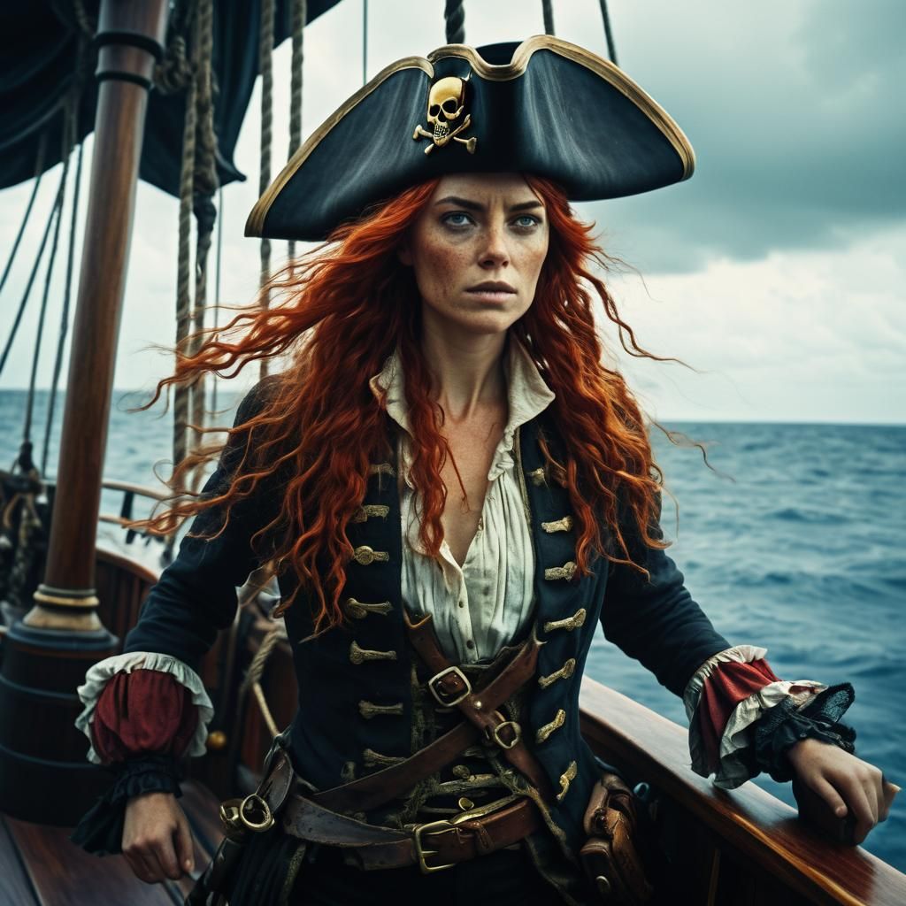 The Red Haired Pirate Queen - AI Generated Artwork - NightCafe Creator