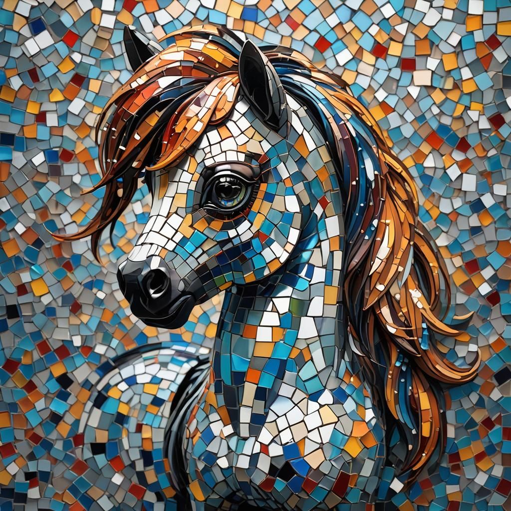 Mosaic tile pony