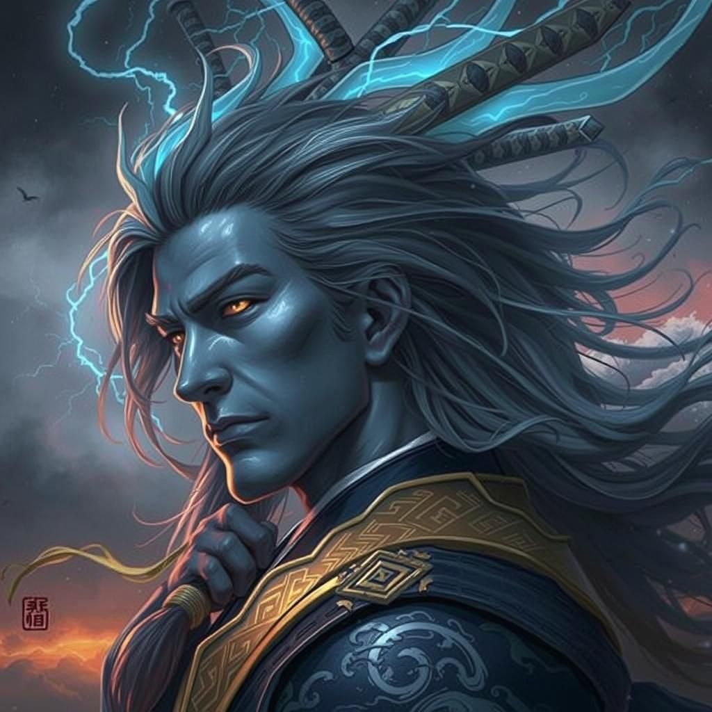 Susano-o no Mikoto: Shinto God in Ukiyo-e Style