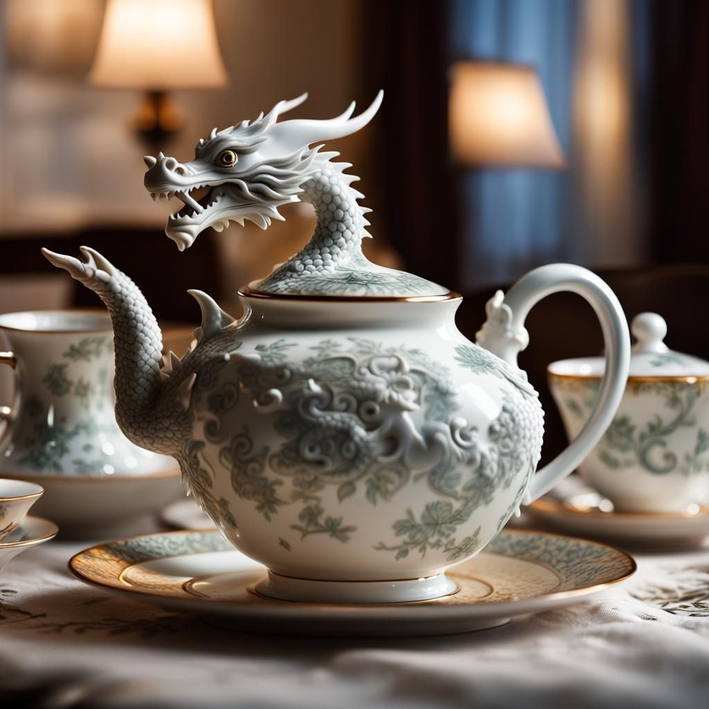 Dragon Teapot 231202E AI Generated Artwork NightCafe Creator