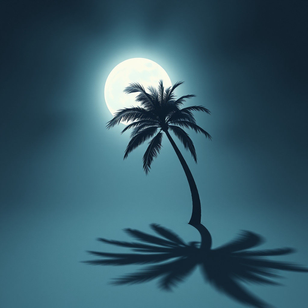 Moonlit Palm with Melancholic Violin Serenade