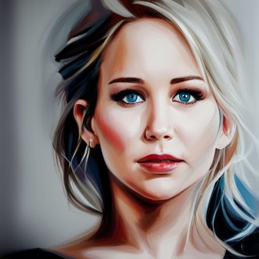 Painting of Jennifer Lawrence - AI Generated Artwork - NightCafe Creator