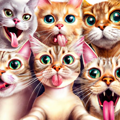 Silly Cats Selfie  by @AGuthrie