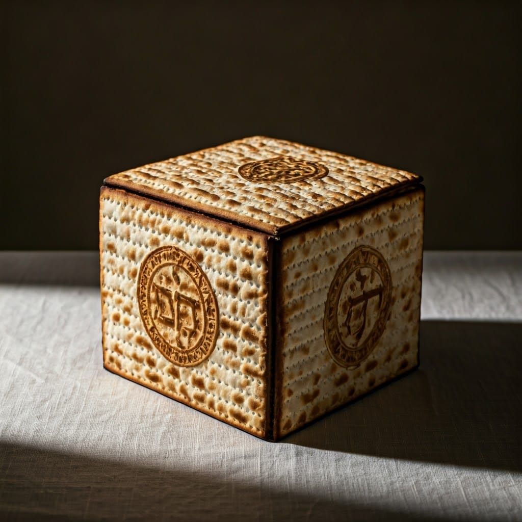 Realistic Edible Matzah Charity Box in Ashkenazi Style