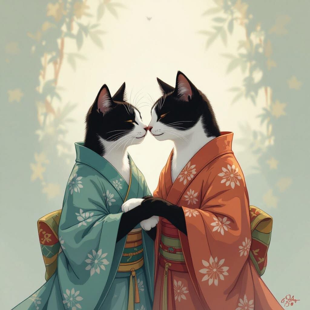 Cats in Sarongs: A Whimsical Dreamscape