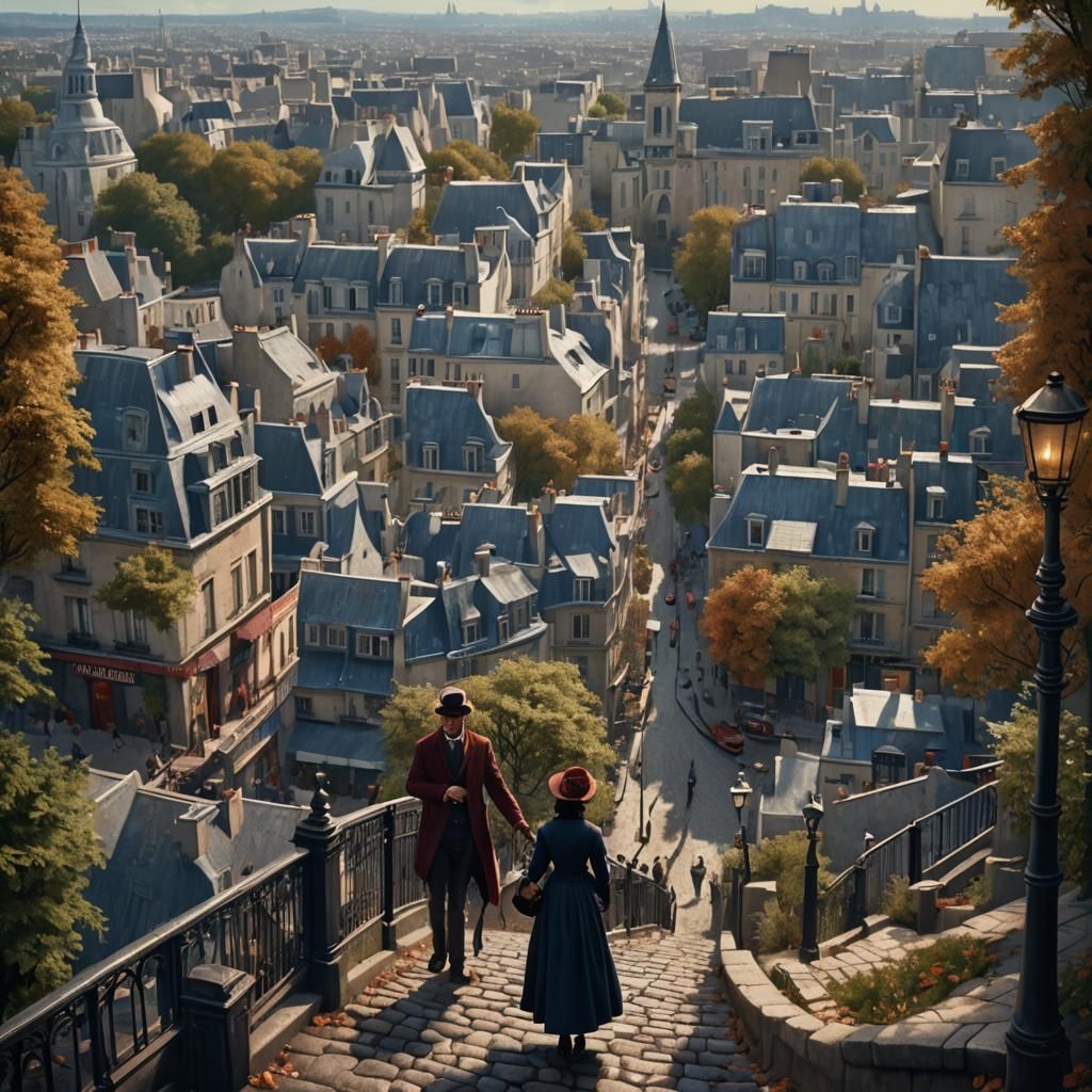 Couple à montmartre en 1900