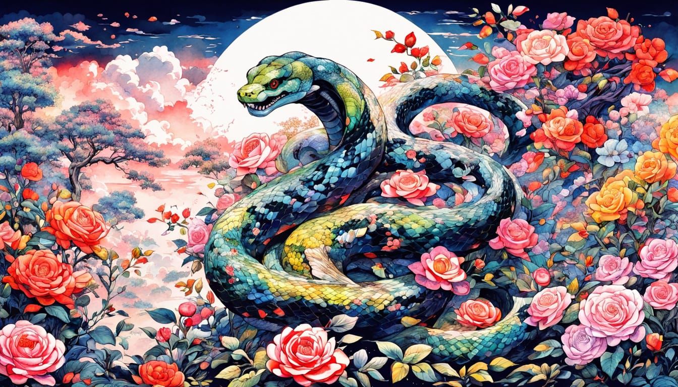 Chinese zodiacal sign : Snake  by @Gothic Vampire Poetry