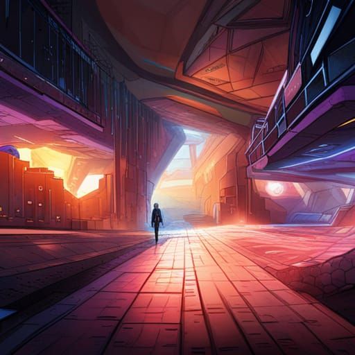 lost in an endless cyberpunk cave