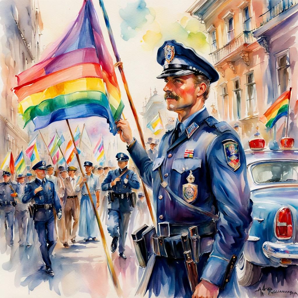 Proud policeman