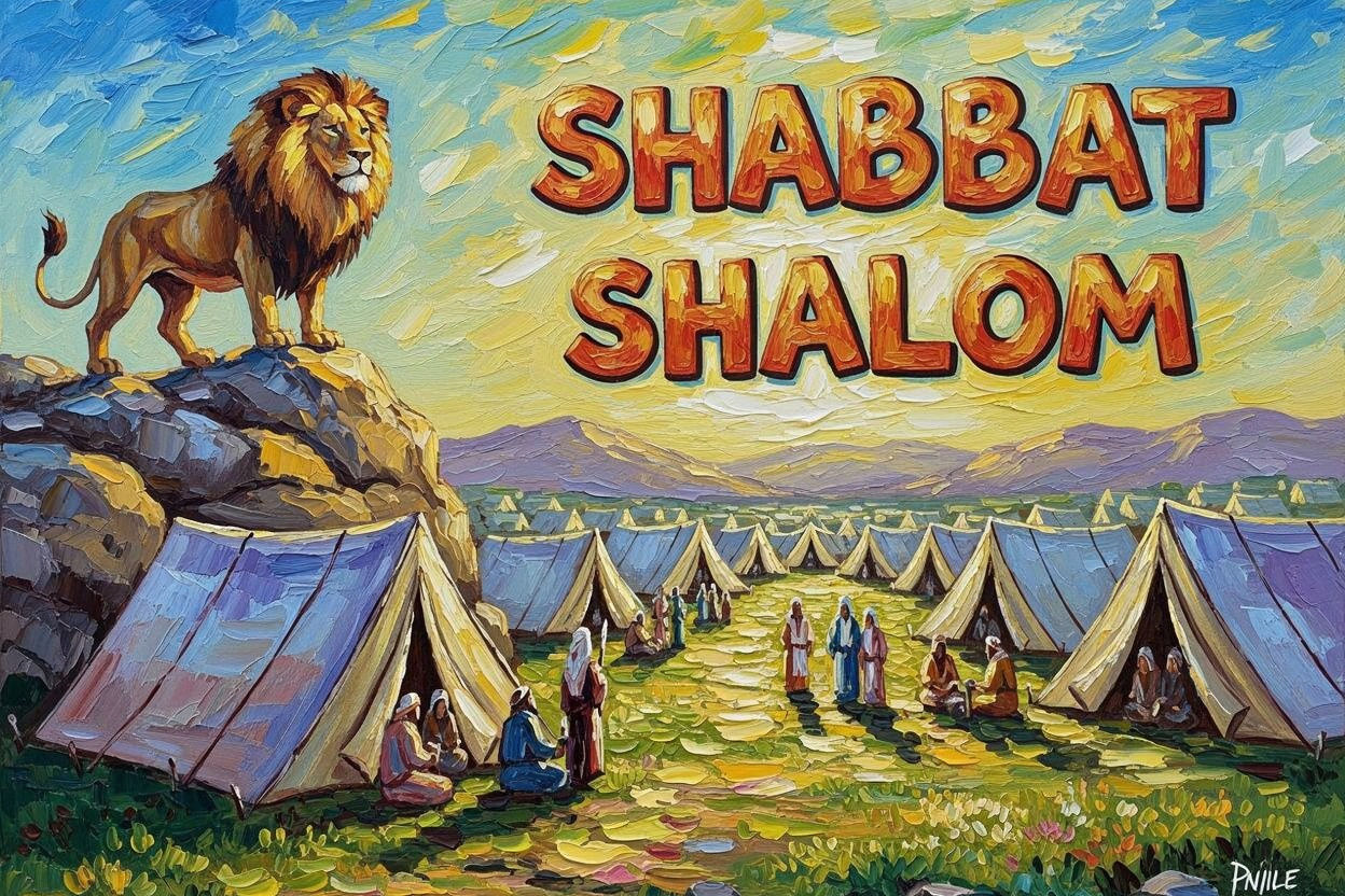 Shabbat Shalom in Impressionist Style