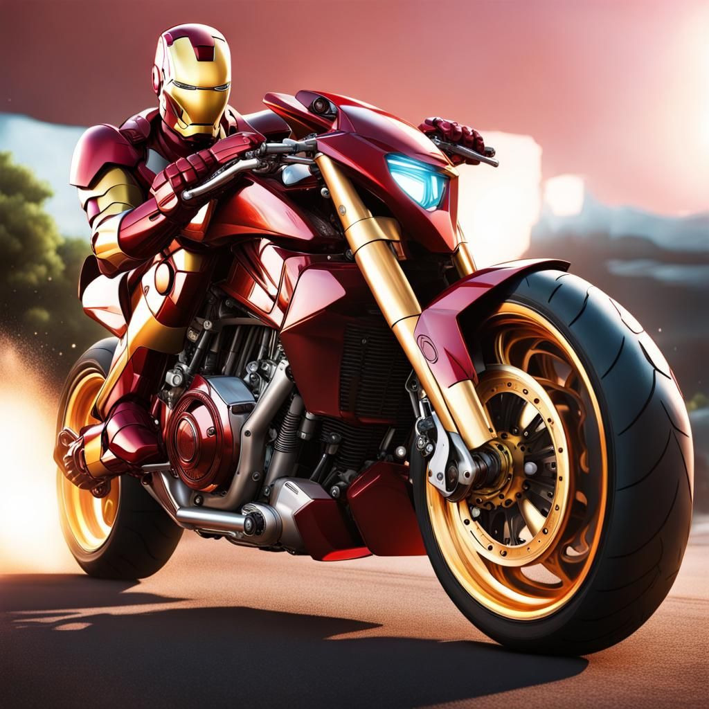 Iron Man Mark 70+ - Motorcycle Version - AI Generated Artwork ...