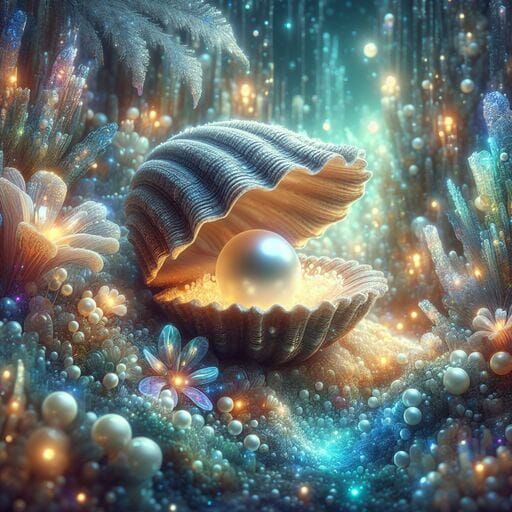 a pearl in a crystal cave