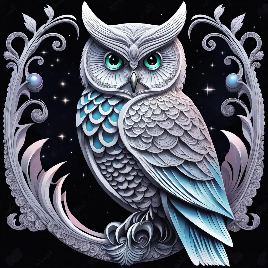 Silver Owl  by @jodeen