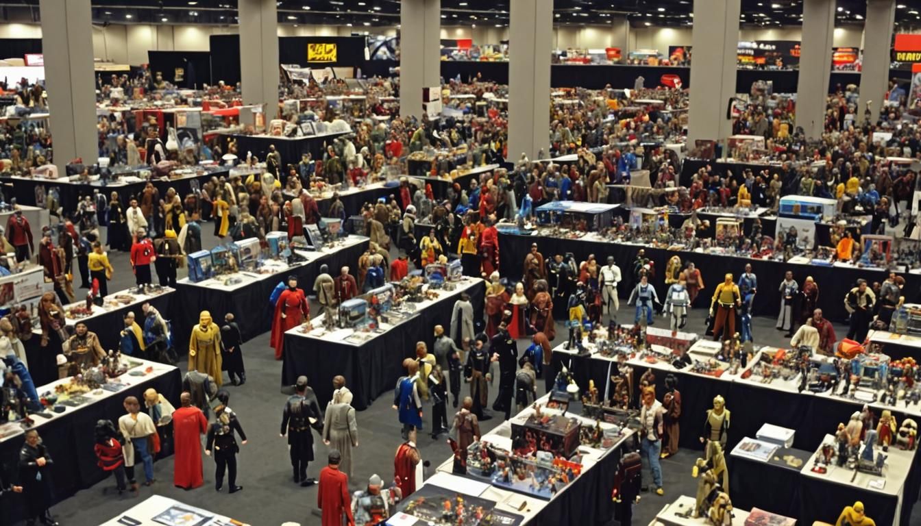 Action Figures Coming to Life at a Comicon Convention AI Generated