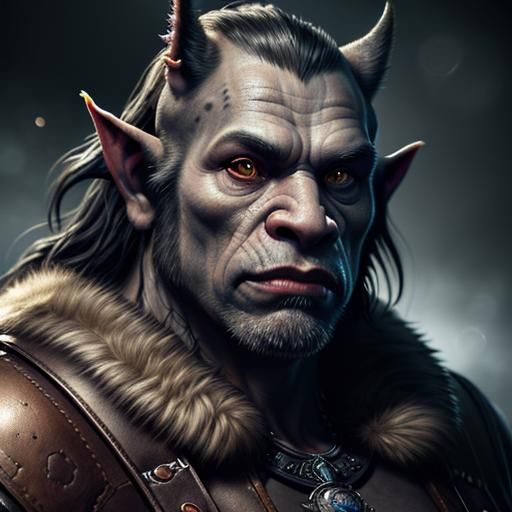 A young grey orc portrait - AI Generated Artwork - NightCafe Creator