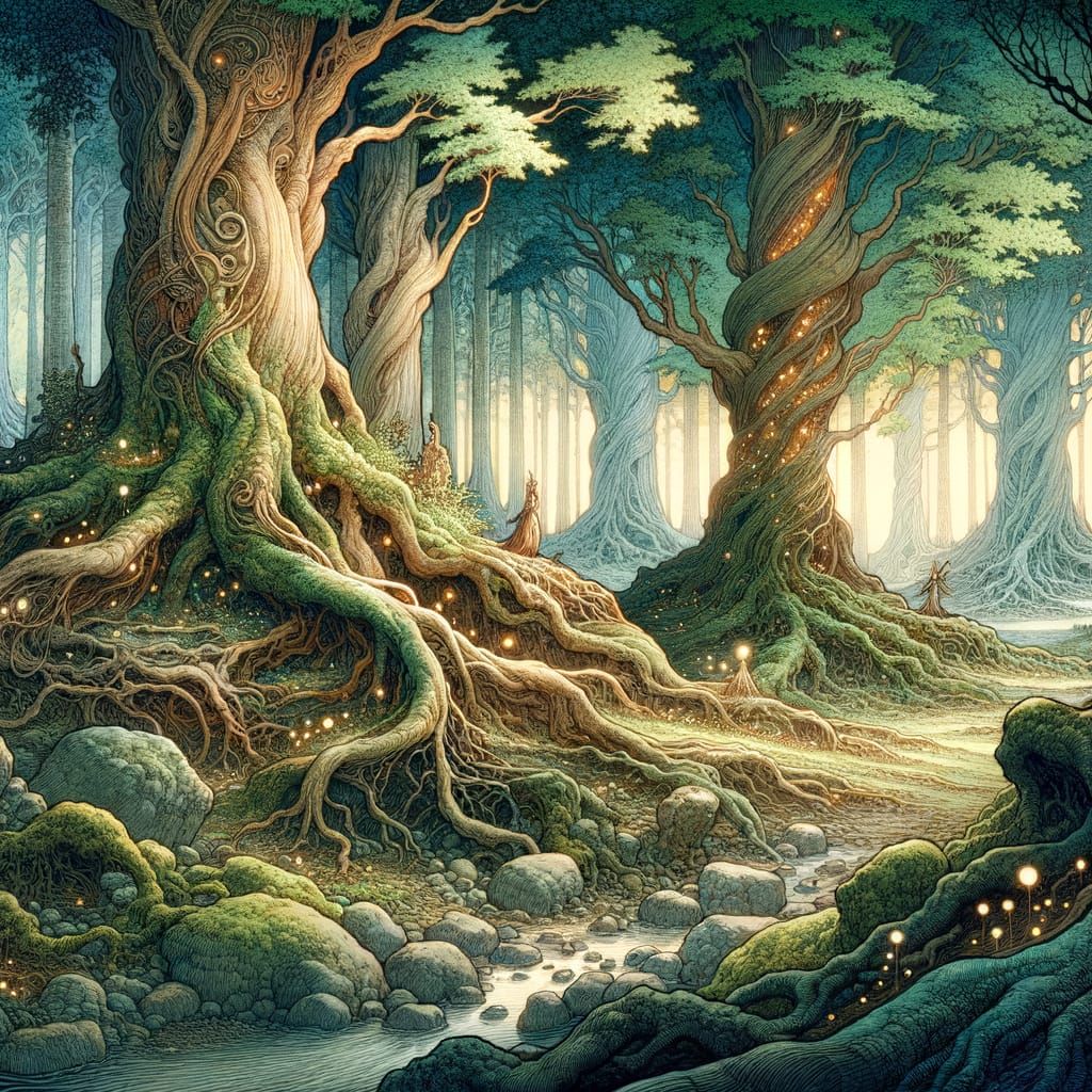 Mythical forest sanctuary