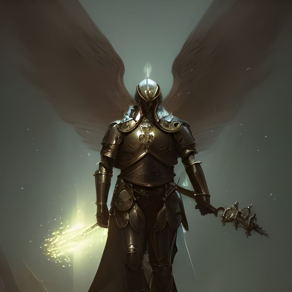 Archangel Michael In Knight's Armour - Ai Generated Artwork - Nightcafe 