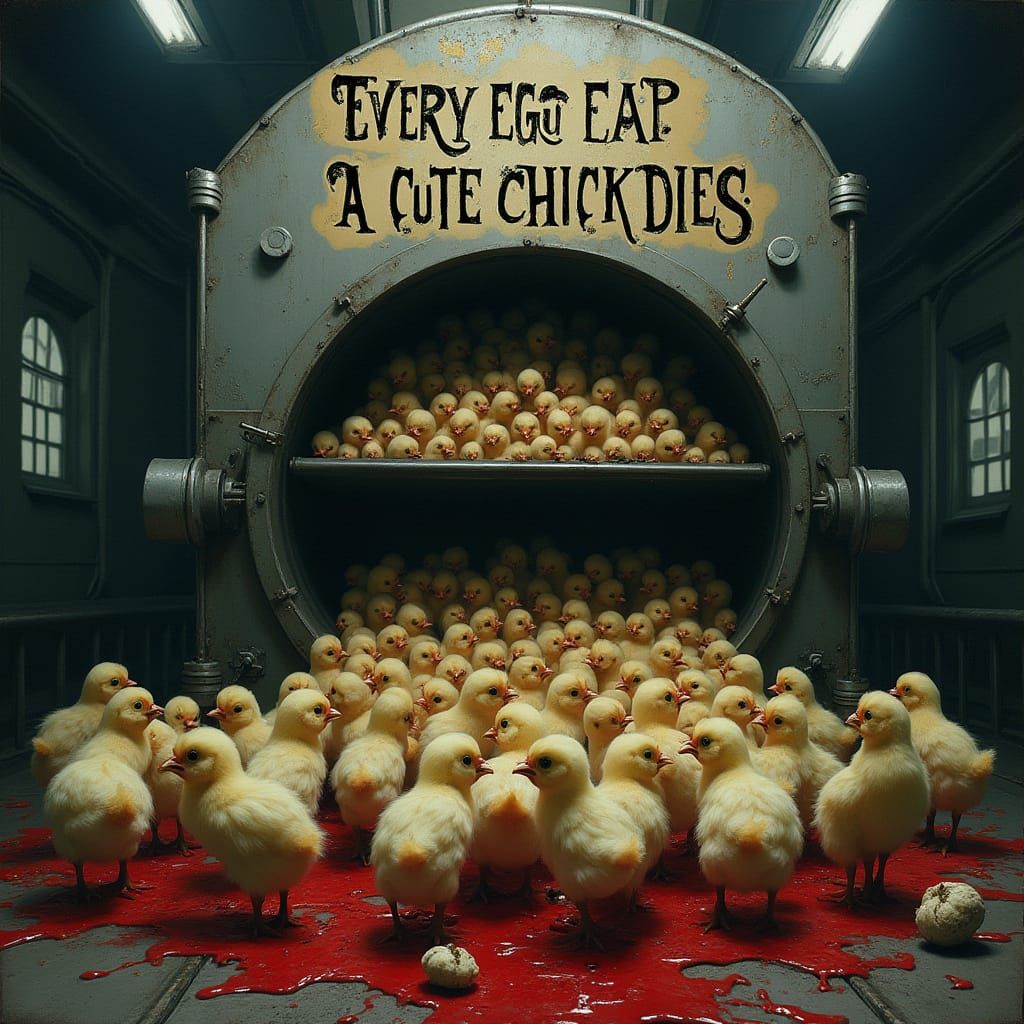 Adorable Chicks Suffer in Dark Factory Farm