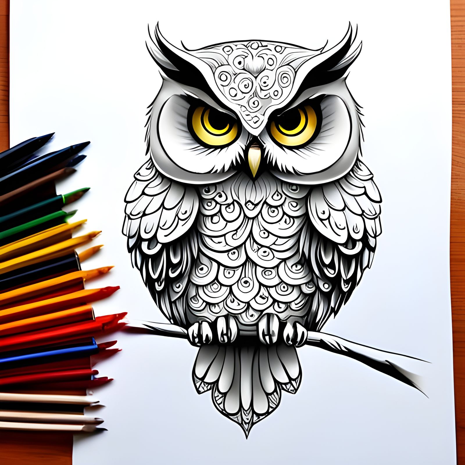 Coloring picture of an owl  by @Cillaxa