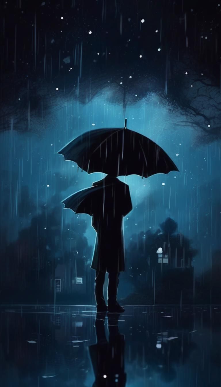 Standing Under An Umbrella - AI Generated Artwork - NightCafe Creator