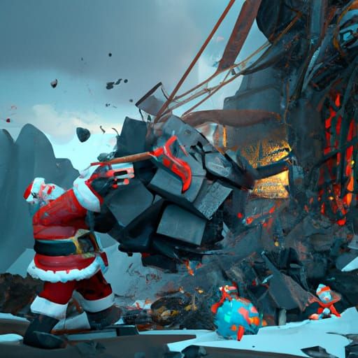 Santa collects coal - AI Generated Artwork - NightCafe Creator