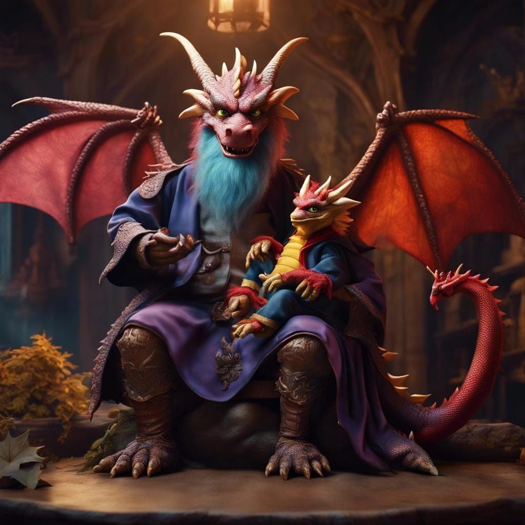 Headlining Tonight A Dragon Ventriloquist AI Generated Artwork