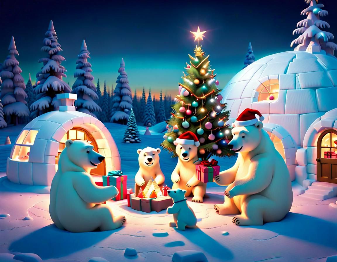 Polar bear family  by @PepatheCoach