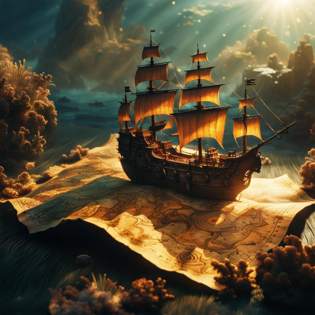 Pirate's Treasure Map  by @Minium