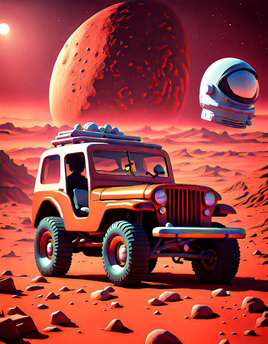 Jeeps in space - AI Generated Artwork - NightCafe Creator