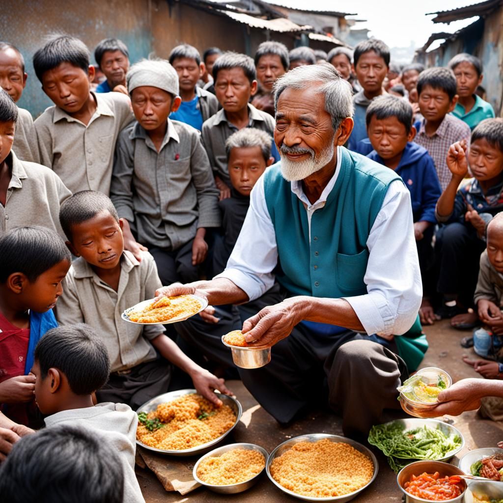 A generous man is himself blessed for he shares his food with the poor. (Proverbs 22:9)  by @LesserThanTheLeast