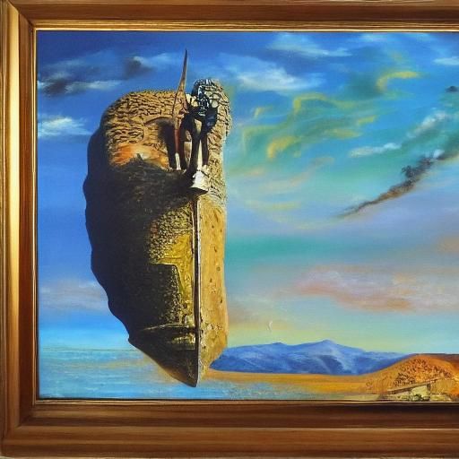 Bond's Car with Bond Girl in Neo-Impressionist Style