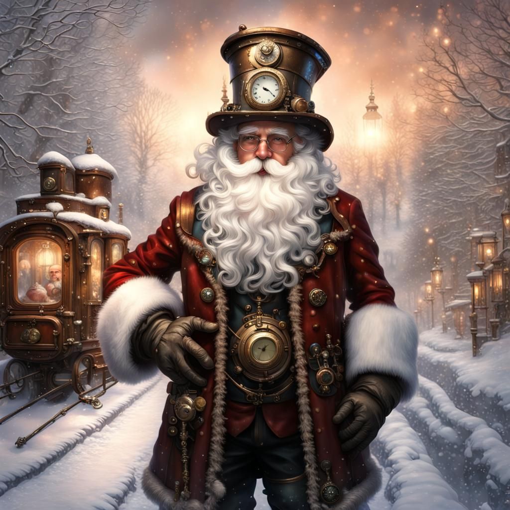 Steampunk Santa in a winter wonderland  by @Anna 