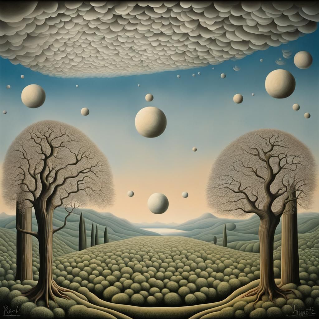 Cosmic Dreamscape in Surrealist Style
