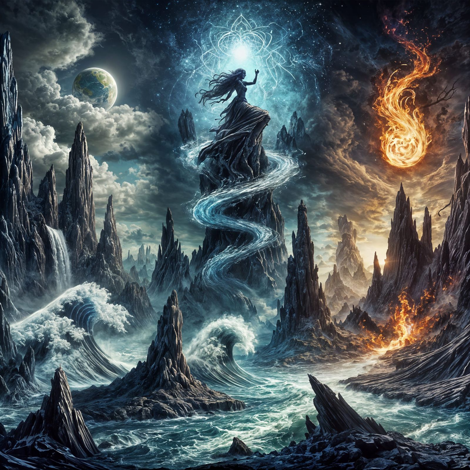 Here is the image focusing solely on the four elemental forc...