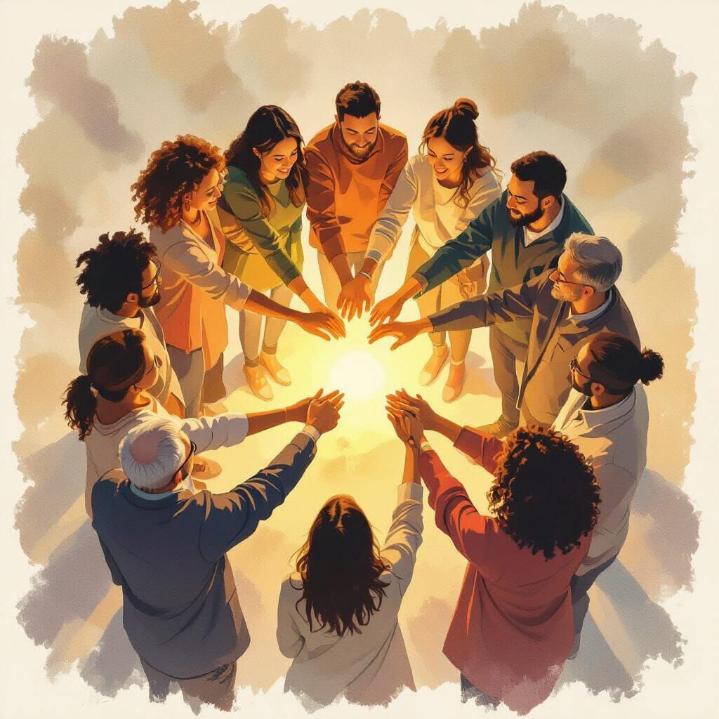 an image that shows  solidarity and kindness with other people
