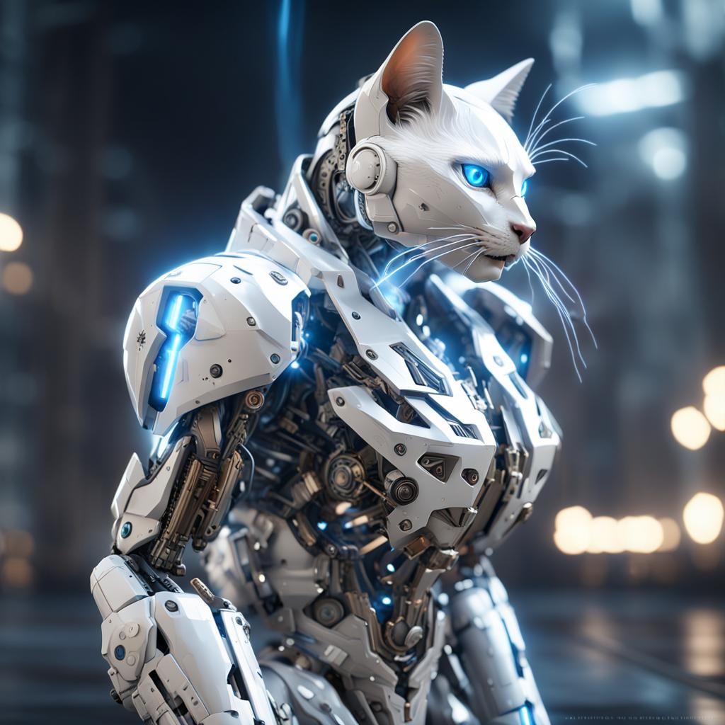 Mecha-Cat, Fully Charged!  by @Trebol
