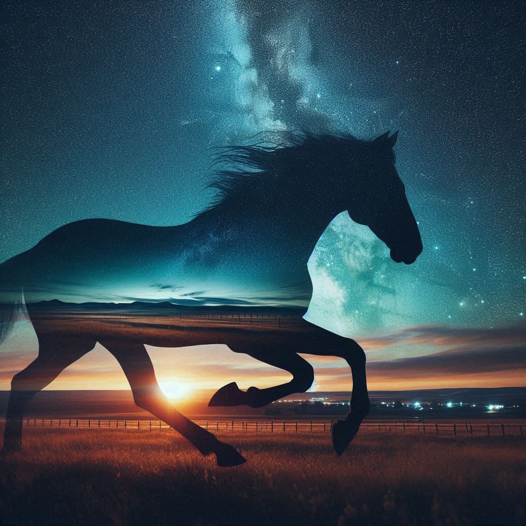 double exposure beautiful fantasy DALL-E 3 portrait landscape..