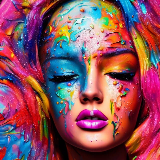 Colored makeup face - AI Generated Artwork - NightCafe Creator