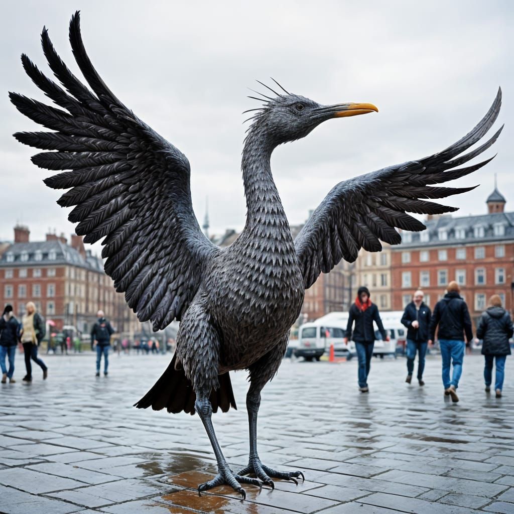 Liver bird pops out for a walk.
