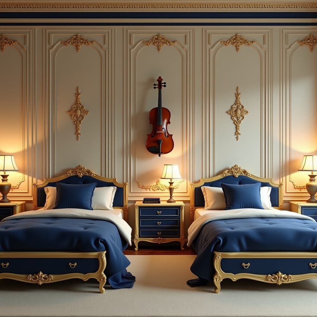 Cozy Bedroom with Ornate Details in Matte Painting Style