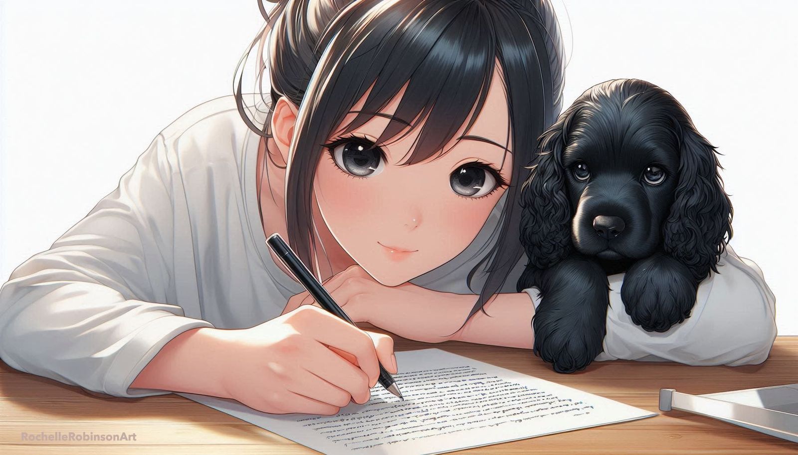 Anime Girl And Her Dog Mel