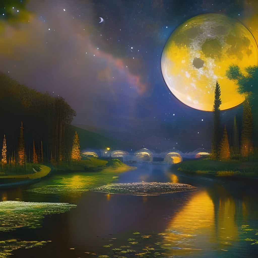 moon over river  by @Vaclava