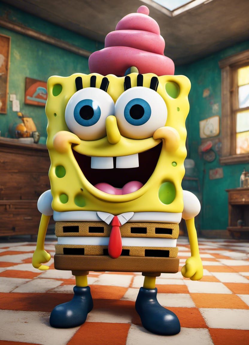 Photorealistic SpongeBob maximalism 4K DSLR Unreal Engine - AI ...