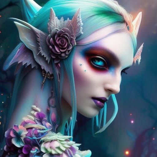 Crazy color fae face - AI Generated Artwork - NightCafe Creator