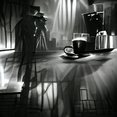 concept art film noir, coffee