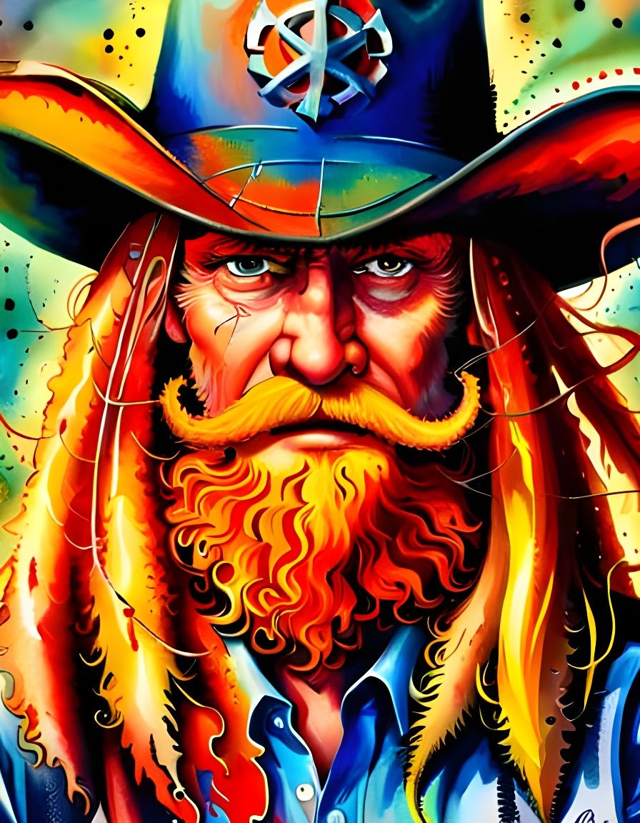 Twisting moustached Cowboy 🤠   by @Nate River