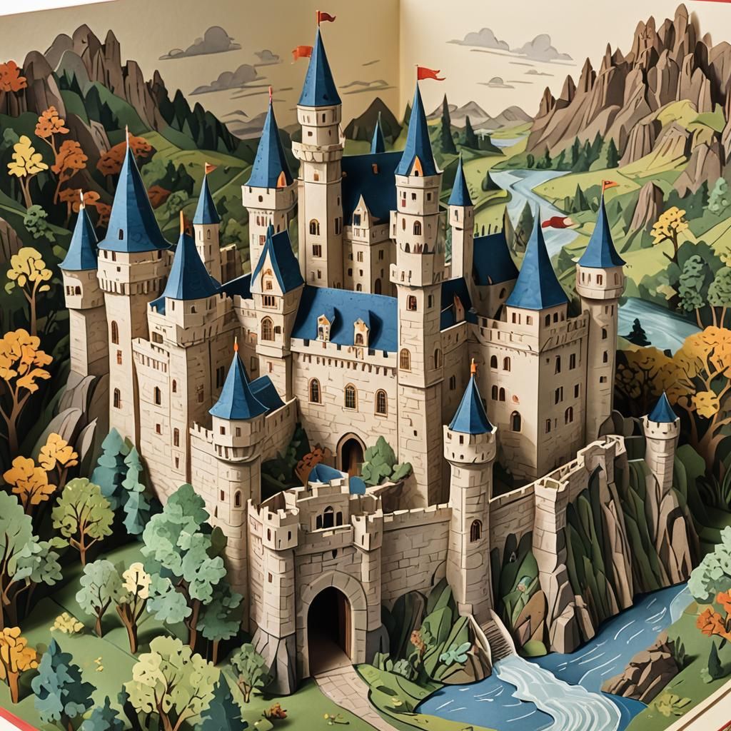 pop-up book of a castle