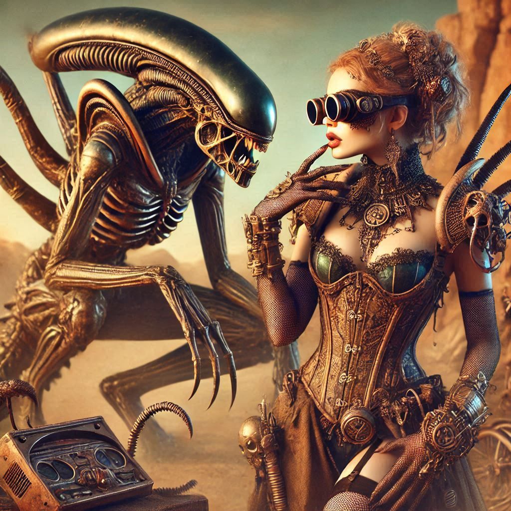 Photo shooting with xenomorph