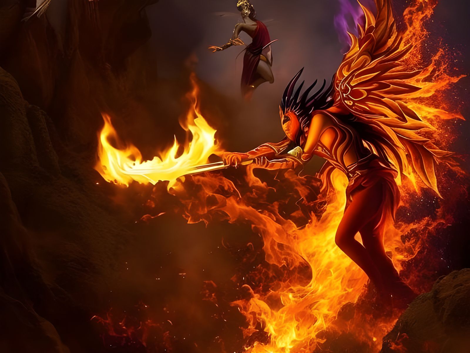 Flame Angels (1) 🔥 😇 🔥 AI Generated Artwork NightCafe Creator